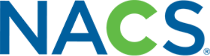 A logo with the words "nacs" in blue and green
