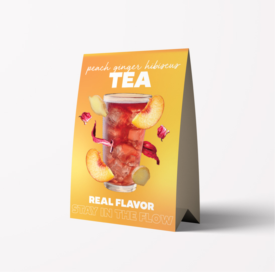 a tea bag with a picture of a drink in it
